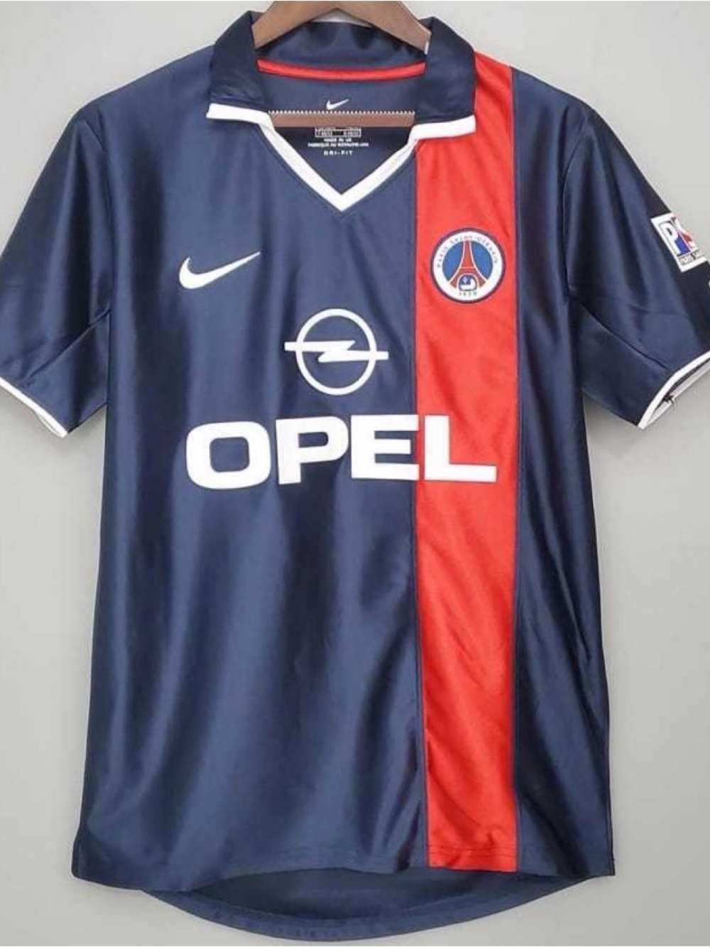 Nike Navy and Red PSG Soccer Jersey with Opel Logo